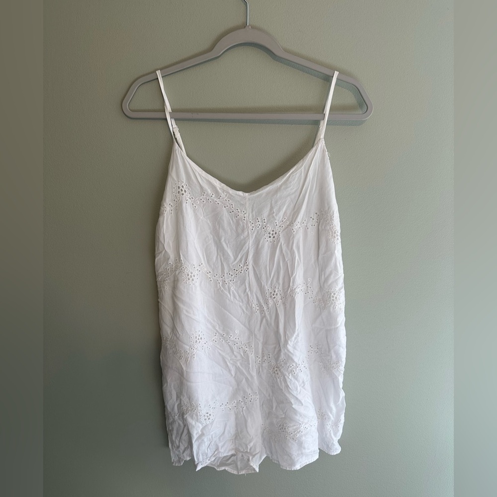 Floral embroidery cotton on romper size medium
